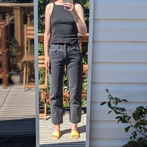 Aritzia Denim Forum Marlo 90s Hi-Rise Straight Leg Jeans | Washed Black | 27